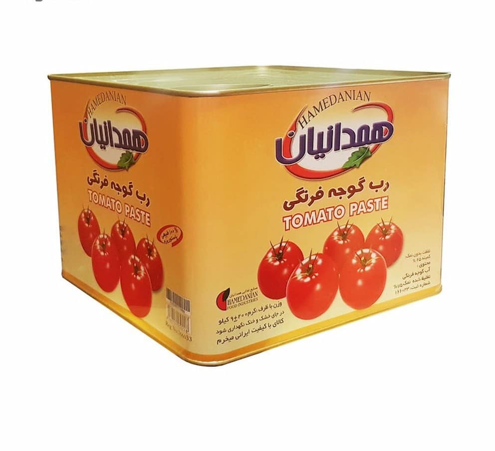 رب گوجه فرنگی همدانیان 9 کیلویی انتخابی مناسب آشپزخانه های صنعتی